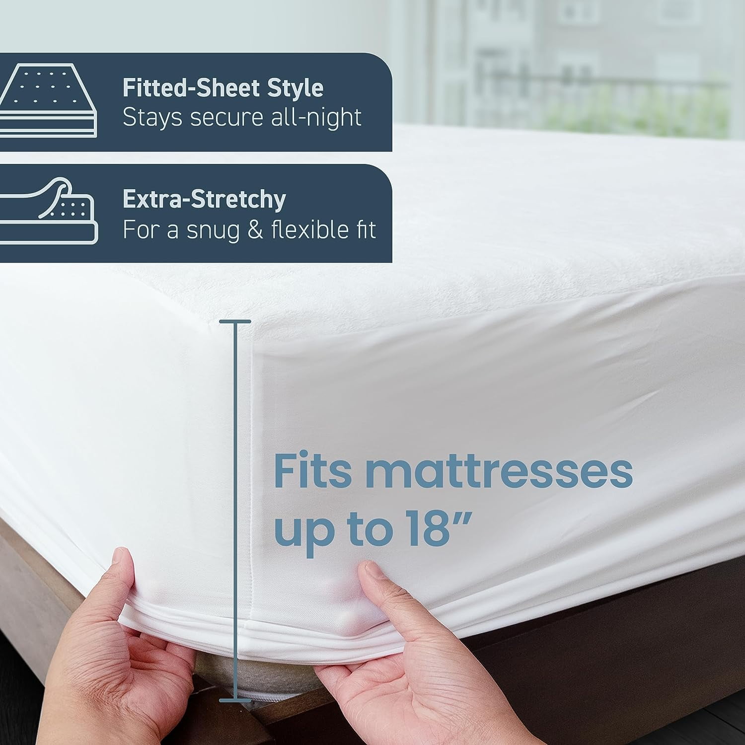 Neat-Living Cotton Terry Waterproof Mattress Protector, Queen