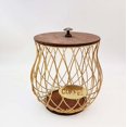 thumbnail image 1 of Sulace Classical Iron Craft Coffee Capsule Storage Basket Home Decor Multiple Color Options (0291-Pineapple Hole-Golden), 1 of 24