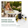 thumbnail image 4 of Round Outdoor Tablecloth with Umbrella Hole and Zipper, Bees Gnomes Tablecloth with Elastic Waterproof, Spring Floral Farmhouse Daisy Patio Table Covers for 31" - 35" Picnic Pool Tables, 4 of 9
