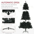 thumbnail image 4 of Christmas Trees HOMCOM 7.5ft Tall Artificial Christmas Tree, Unlit Xmas Tree with 1346 Branch Tips, Auto Open, Steel Base, Holiday Décor for Home Office, Black,Artificial Christmas Trees, 4 of 9