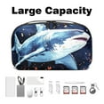 thumbnail image 3 of Shark Hard Drive Case - Waterproof Oxford Fabric Digital Bag for Cable Cord Organizer, Cable Box Organizer Small - 5.9x9.44x3.14 in, 3 of 6