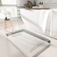 thumbnail image 1 of Polyester Non-Slip Bath Floor Mat Decorative Pattern Entrance Rug Absorbent Fast-Drying Surface Durable Washable Bathroom Bedroom Entryway Gray or White 23.6x15.7 in, 1 of 6
