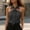 Gray, variant on Women Tie Neck Halter Sleeveless Shirt Bow Tie Top Off Shoulder Casual Pullover