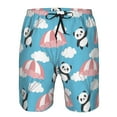 thumbnail image 4 of Disketp Men'S Swim Trunks Hawaiian Breathable Surf Beach Swimsuits Mesh Lining Beach Shorts With Pockets-Panda Flying In The Sky, 4 of 9