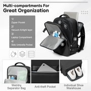 Vacuum Seal Compression Large Travel Backpack with Air Pump, Personal Item Airbag Carry on Backpacks Flight Approved, Airback Waterproof Work Compression Bags Travel Pump Business Laptop Suitcase