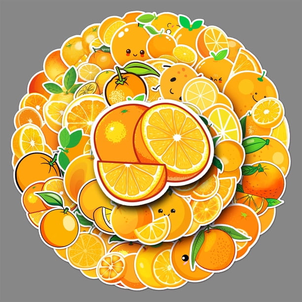 Pegatinas naranjas -50 pegatinas de vinilo impermeables de color naranja para botellas de agua, portátil, equipaje, taza, ordenador, teléfono móvil, monopatín, guitarra