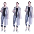thumbnail image 1 of 3 Pack Reusable Rain Poncho, Portable Waterproof Eva Material Resistant Unisex, 1 of 4