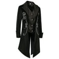 thumbnail image 4 of Fayshow0 Mens Fashion Suit Jacket Slim Fit Blazers Stage Dress Jackets Men's Gothic Tailcoat Coat Steampunk Retro Tail Coat Medieval Lapel Court Dress Slim Coat Black, 4 of 9