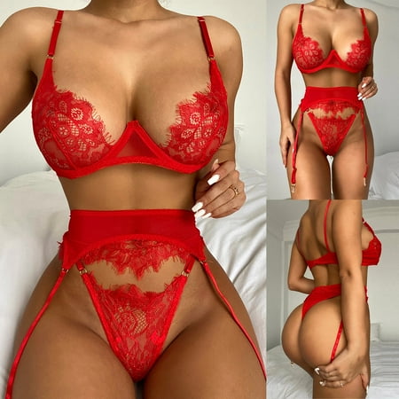 

Yuelianxi New Fashion Fashion Lace Lingerie Underwear Sleepwear Steel Ring Pajamas Garter