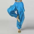 thumbnail image 4 of breaise Boys Girls Sequins Belly Dance Pants Kids Boys Girls Mesh Harem Pants Trousers Elastic Waistband Ankle Tied Dance Pants, 4 of 6
