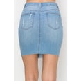 thumbnail image 4 of FashionMille Women's High Rise Frayed Hem Distressed Comfy Stretchy Denim Mini Skirt, 4 of 5