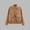 (Fashion 85)Khaki, variant on Women's Lightweight Utility Jacket with Stand Collar and Large Patch Pockets Casual Bomber Coat for Fall Spring