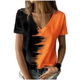 thumbnail image 1 of Tops Para Mujer Blusa Casual Elegante Camiseta Con Estampado de Manga Corta Con Cuello en V de Moda Odeerbi  ODB162586, 1 of 8
