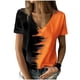 thumbnail image 1 of Tops Para Mujer Blusa Casual Elegante Camiseta Con Estampado de Manga Corta Con Cuello en V de Moda Odeerbi  ODB162585, 1 of 8