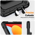 thumbnail image 7 of Case for Xiaomi Redmi Pad SE 8.7 inch 2024, 360 Rotating Stand Handle Shoulder Strap Heavy Duty Shockproof Cover, Black, 7 of 7