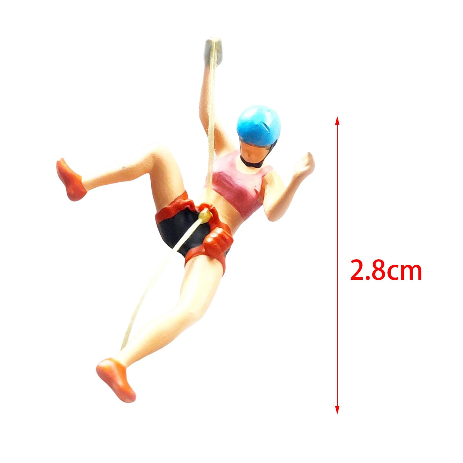 Resin 1/64 Scale Climbing People Figures Ornament for Diorama Layout Decor