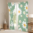 thumbnail image 3 of Feelyou Cartoon Floral Green Curtains Pack of 2 (42x84 Each), Kawaii Blossoms Flower Curtains Blackout, Dreamy Princess Style Bedroom Curtains, Living Room Curtains Decor, 3 of 6