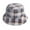 Gray, variant on Diufon Women's Winter Warm Bucket Hat Plush Thickened Warm Plaid Hats Fleece Lined Outdoor Windproof Cap