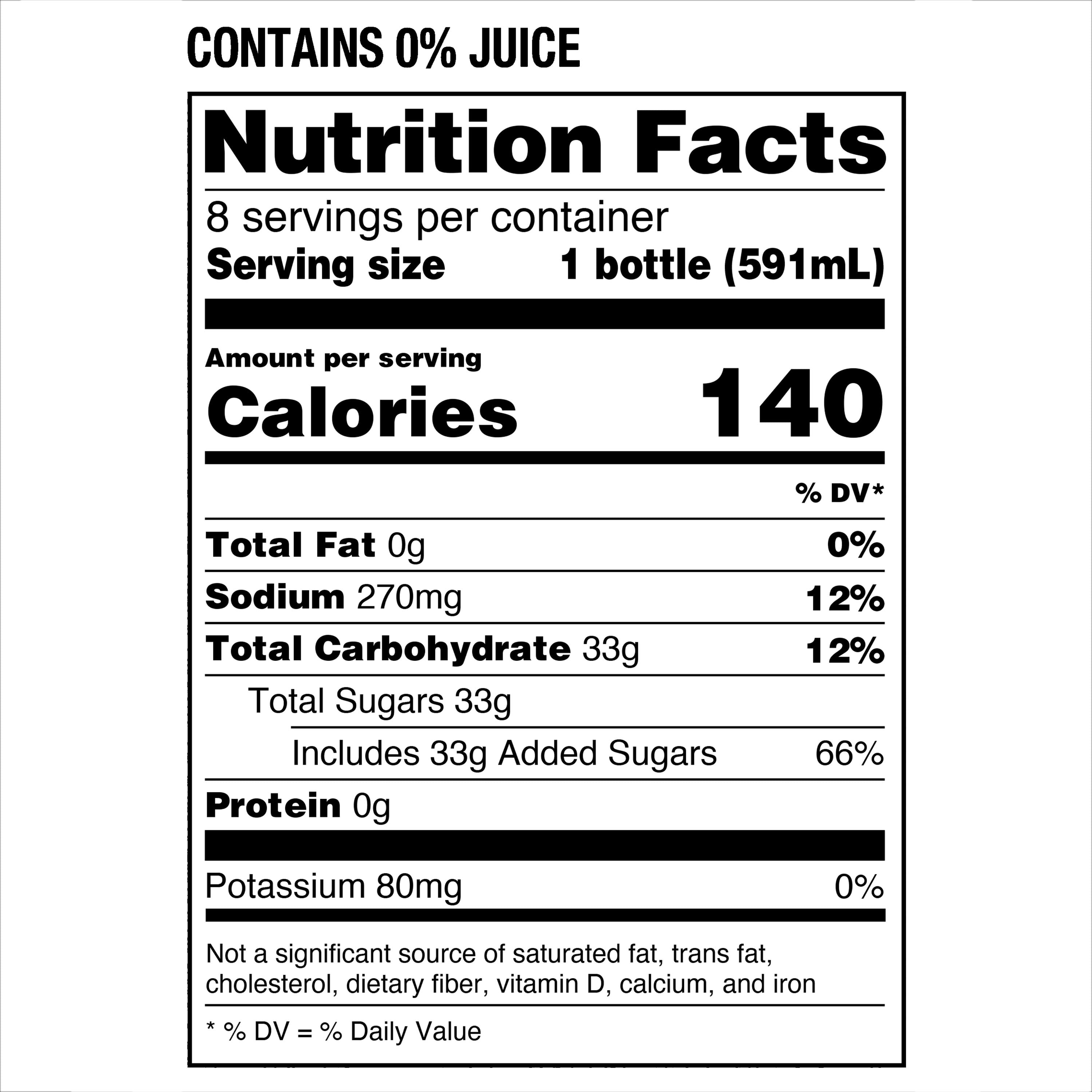 Great Value Sports Hydration Drink, Mixed Berry, 20 fl oz, 8 Bottles