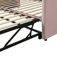 thumbnail image 4 of DreamBuck Twin Daybed with Pop up Trundle, Wood Upholstered Daybed Frame with Extendable Trundle, Tufted Daybed with Wood Slat Support, Twin Size Daybed for Bedroom, Living Room, Easy Assembly, 4 of 11