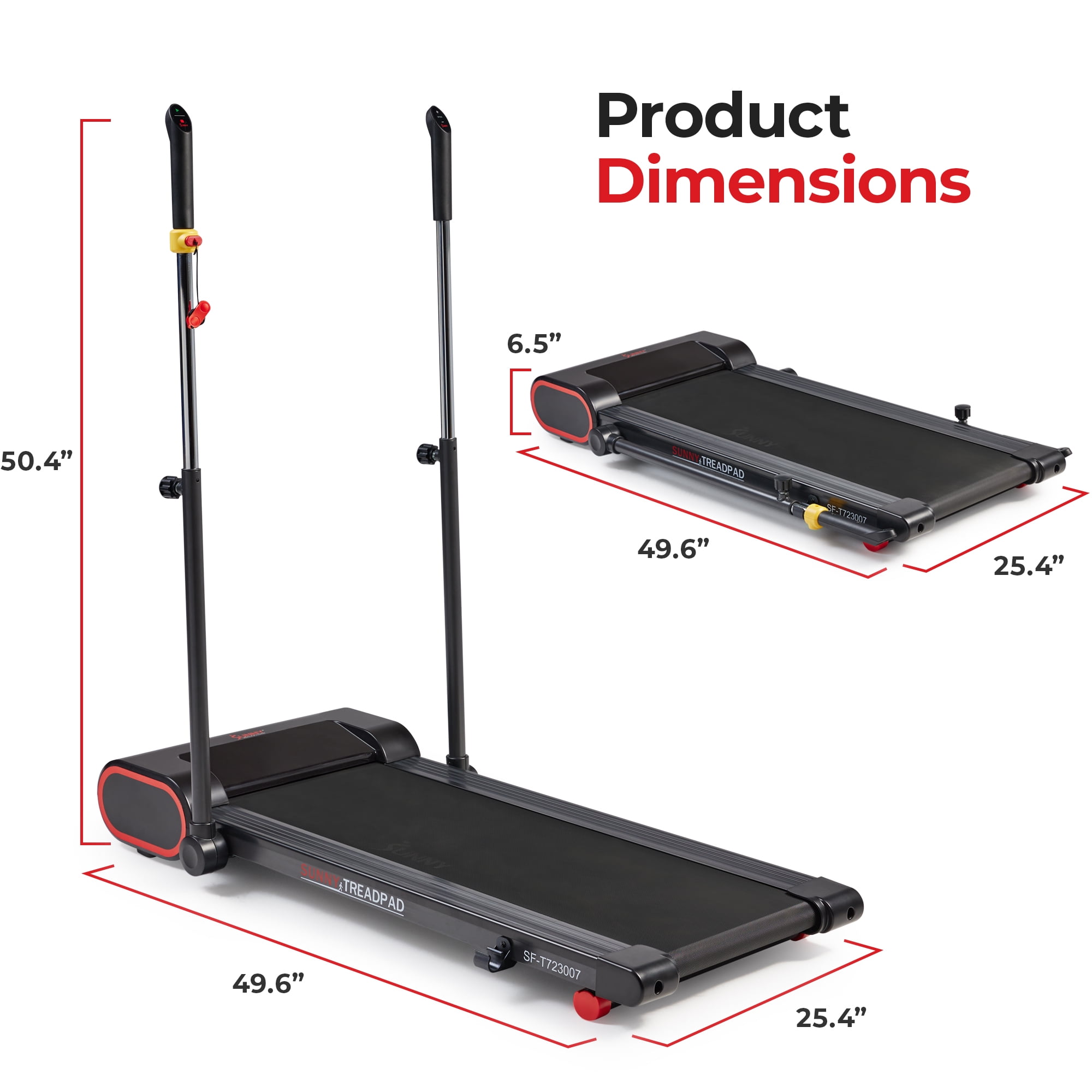 Sunny Health Fitness Indoor Cardio Desk Walking Machine Smart Slim Treadmill with Arm Exerciser SF T723007 Walmart