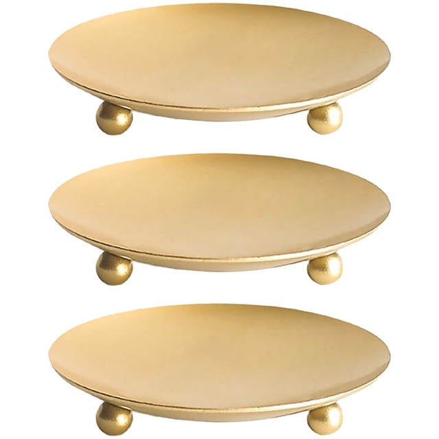 3Pcs Iron Candle Plate Simple Candlestick Candle Storage Tray Party Supplies