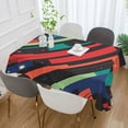 thumbnail image 2 of Yayeee Tablecloths 60" x 120" Rectangle Wrinkle Resistant Party Table Cover, Blue Abstract Lines, 2 of 8