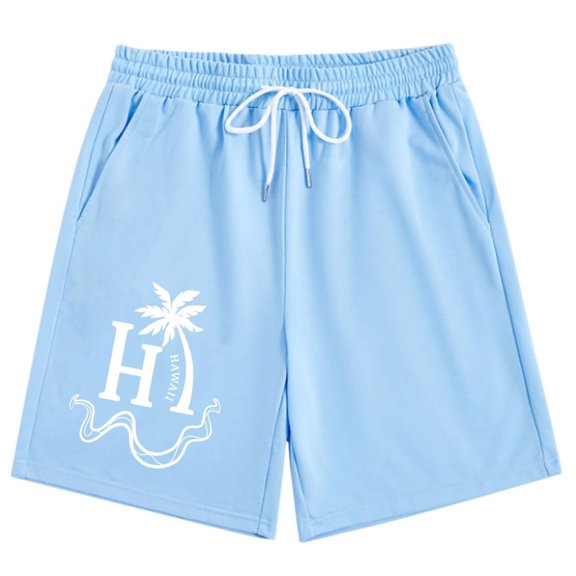 Mens Shorts Casual Men's Letter Graphic Track Shorts Drawstring Waist Summer Workout for Running and Gym Dark Purple L