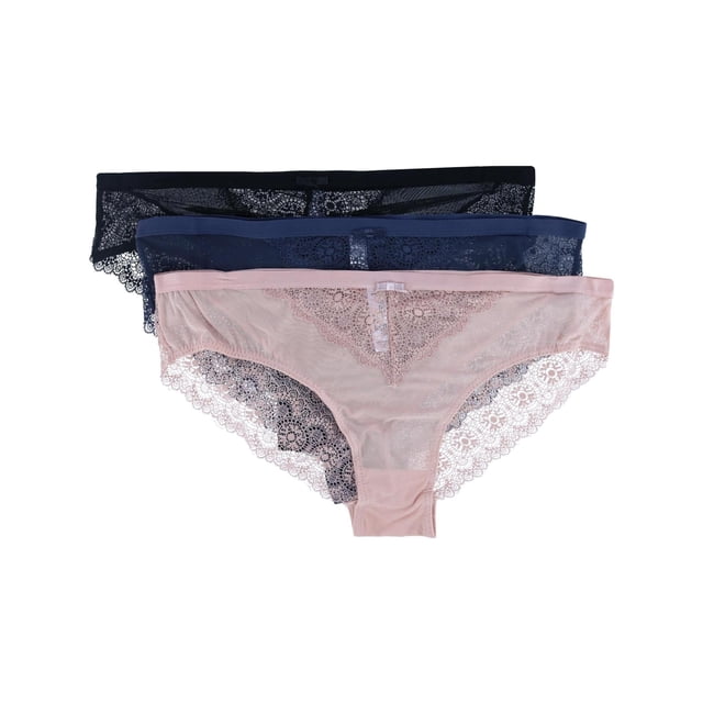 CTM® Culotte Bikini en Dentelle et Maille (Lot de 3) (Grande Taille pour Femmes)