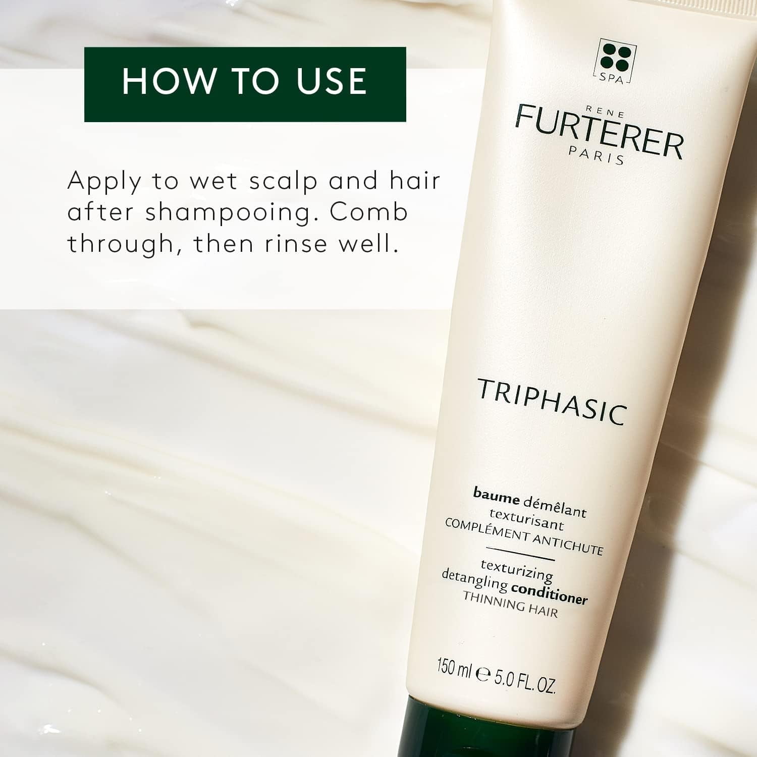 Rene Furterer Triphasic Texturizing Conditioner - Strengthens Hair - Increases Volume for Men and Women with Thinning Hair, 5 fl oz