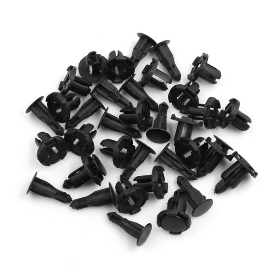 20pcs 9.5mm Hole Black Car Fender Plastic Rivets Push Pin Fastener Clips