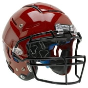 Schutt F7 LX1 Youth Football Helmet w/ attached Carbon Steel Facemask (M, Scarlet, Black ROPO-NB)