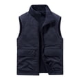 thumbnail image 1 of LOVZFMLL Jackets for Men's Thin Workwear Solid Color Stand Collar Sleeveless Jacket Tank, 1 of 5