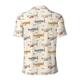 thumbnail image 4 of Rocae Striped Vintage Planes for Men's Short Sleeve Polo Shirt, Quick Drying Performance Moisture Wicking Sports Men's Golf Shirt X-Large, 4 of 9