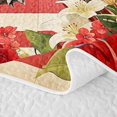 thumbnail image 5 of Manfei Cardinal Bird Blossoms Quilt King,American Flag King Coverlet Set,Red Green,3 Pieces, 5 of 7