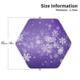thumbnail image 2 of Vsdgher Snowfall Sky White Purple Leather Coasters for Drinks, Durable Drink Coasters 4 Set for Tabletop Protection, Luxurious Home Décor and Housewarming Gift-Hexagon, 2 of 6
