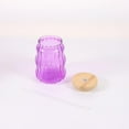 thumbnail image 5 of Mainstays Gobelet En Verre Nervuré Violet Avec Paille – 532 ml, 5 of 5