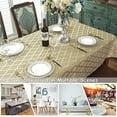 thumbnail image 5 of Jacquard Tablecloth Rectangle Damask Fabric Table Cloth, Water Resistant & Wrinkle Free Polyester Table Cover for Kitchen Dining Tabletop Use (Rectangle/Oblong, 52" x 70" (4-6 Seats), Gold), 5 of 8