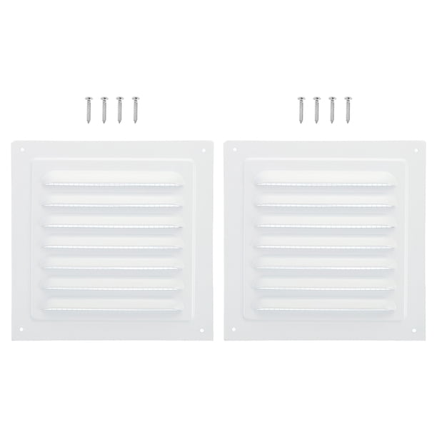 Ventilación de gablete de aluminio Uxcell de 6"x6", paquete de 2, cubierta de salida de pared exterior, rejilla de aire HVAC con malla de louver