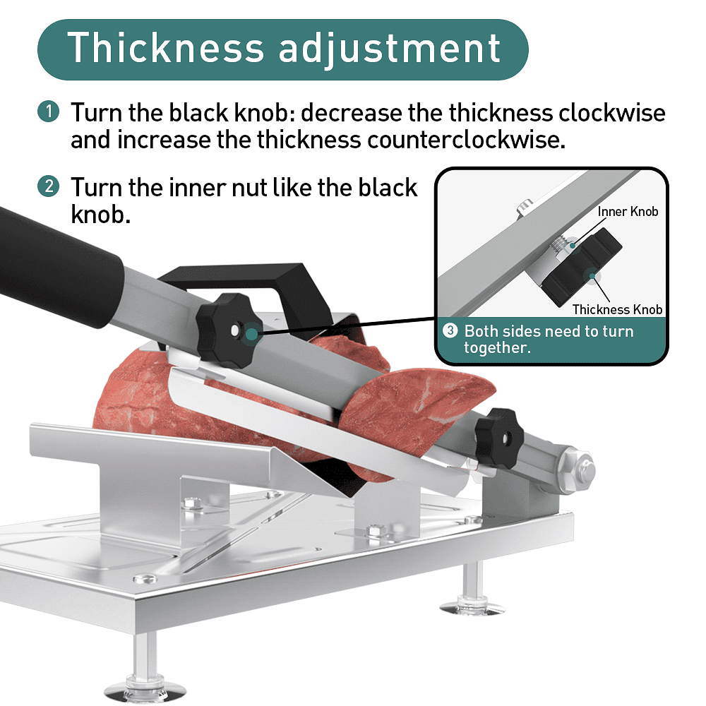  Bavnnro Meat Slicer Manual Ribs Meat Chopper Bone Cutter for  Fish Chicken Beef Frozen Meat Vegetables Deli Food Slicer Slicing Machine  for Home Cooking and Commercial Cooking (KD0295) : Home 