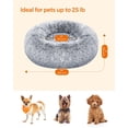 thumbnail image 4 of Cama para perros Feandrea Cama con forma de rosquilla felpa suave gris, 4 of 9
