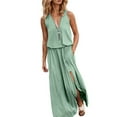 thumbnail image 1 of Wdgfv Robes d'Été pour Femmes Col en V Haut à Fermeture Éclair pour Femmes Design Dégradé Tenue de Tous les Jours Blouse Confortable avec Sandales, 1 of 5