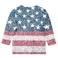 thumbnail image 5 of Atogsazn Kids Girls 4th of July Shirt Casual 3/4 Sleeve Pullover Loose Fit T-shirt Tunic Basic Top Tee Dark Blue 4-5 Years Fashion, 5 of 5