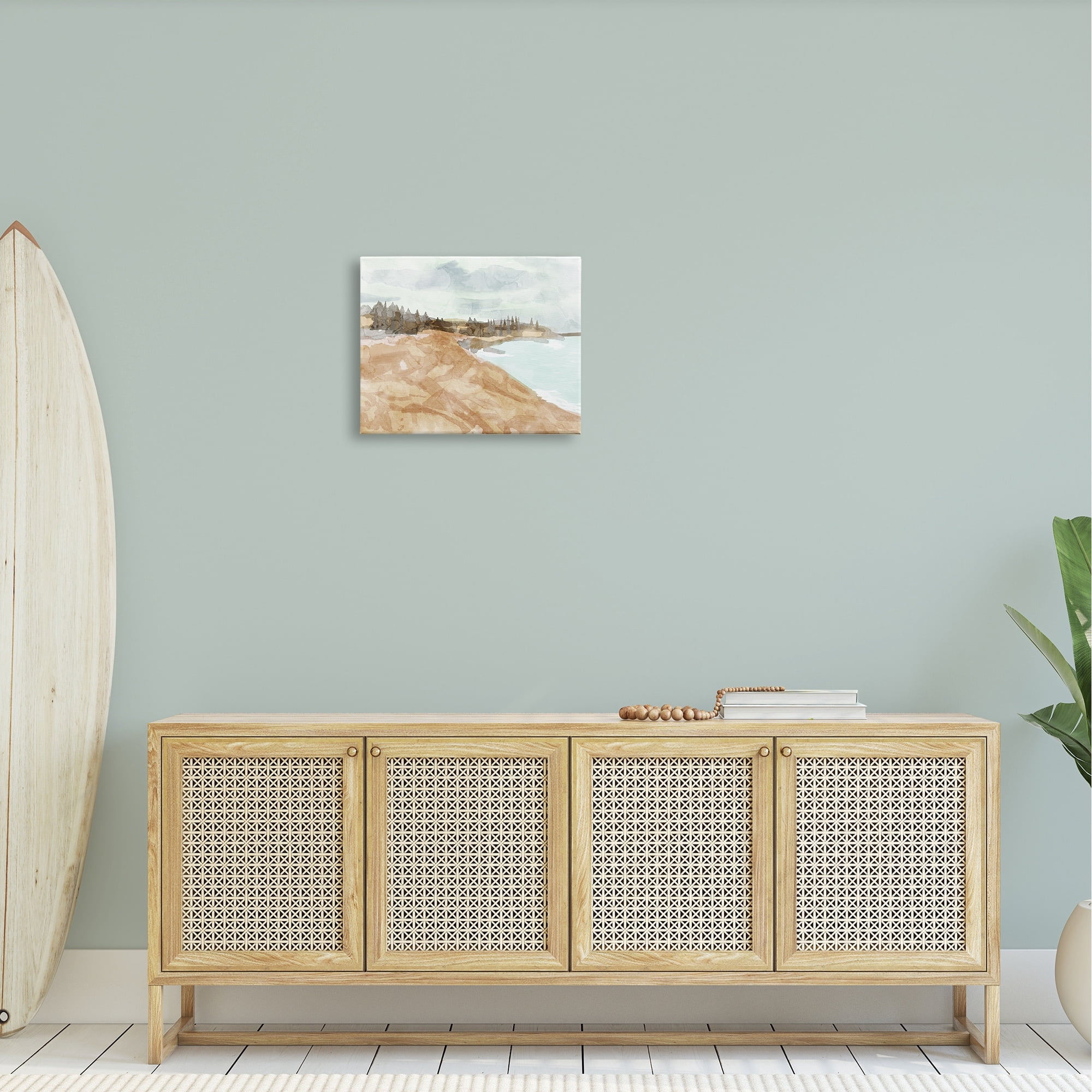 Stupell Abstract Sandy Beach Coastal Landscape Landscape Painting Gallery Wrapped Canvas Print Wall Art