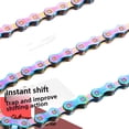 thumbnail image 3 of VXM Carbon Steel Bicycle Chain - 8/9/10/11 Speed, Vibrant Color, Full Electroplated Rustproof, 116 Pitch for Smooth Shifting, Customizable Design for Mountain & Road Bikes (6-7-8 Speed Colorful Chain, 3 of 6