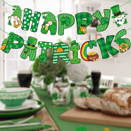 

GARENAS Party Favors for Kids 4-8 Stpatrick S Day Irish Flag String Clovers Flag Party Decoration House Decoration