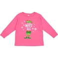 thumbnail image 3 of Inktastic Funny Christmas I'm the Boss Elf with Shoes and Hat Boys or Girls Long Sleeve Toddler T-Shirt, 3 of 5