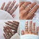 thumbnail image 1 of Juego de 64 anillos vintage para nudillos, anillos apilables para dedo para mujer, anillos midi bohemios, anillos apilables, 1 of 5