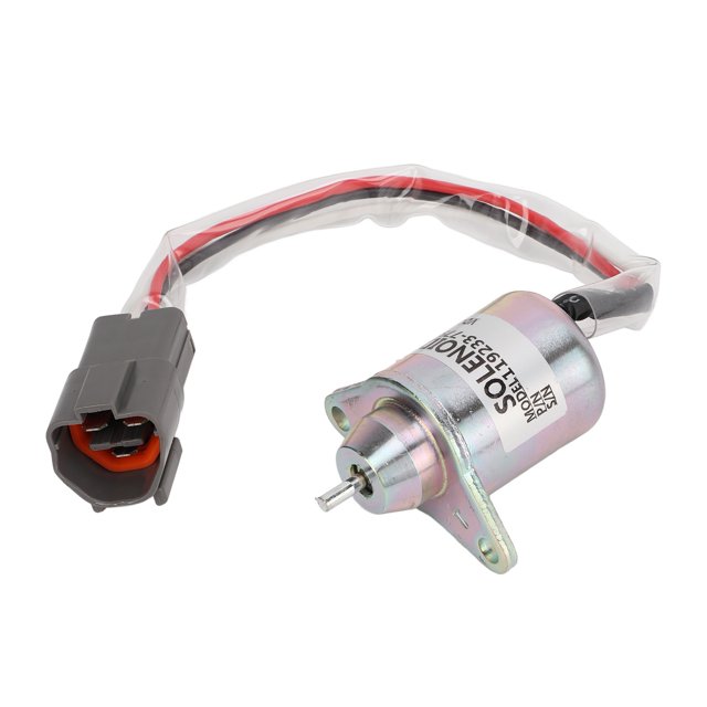 Válvula solenoide de cierre de combustible de metal de 3 terminales y 12 V para equipos agrícolas, compatible con el modelo John Deere 119233-77932