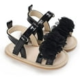 thumbnail image 3 of Infant Baby Girls Summer Sandals Flower Soft Sole Newborn Toddler First Walker Crib Dress Shoes, 3 of 7